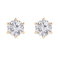 Layla - 18ct Round Cut Diamond Earrings 18ct Rose Gold