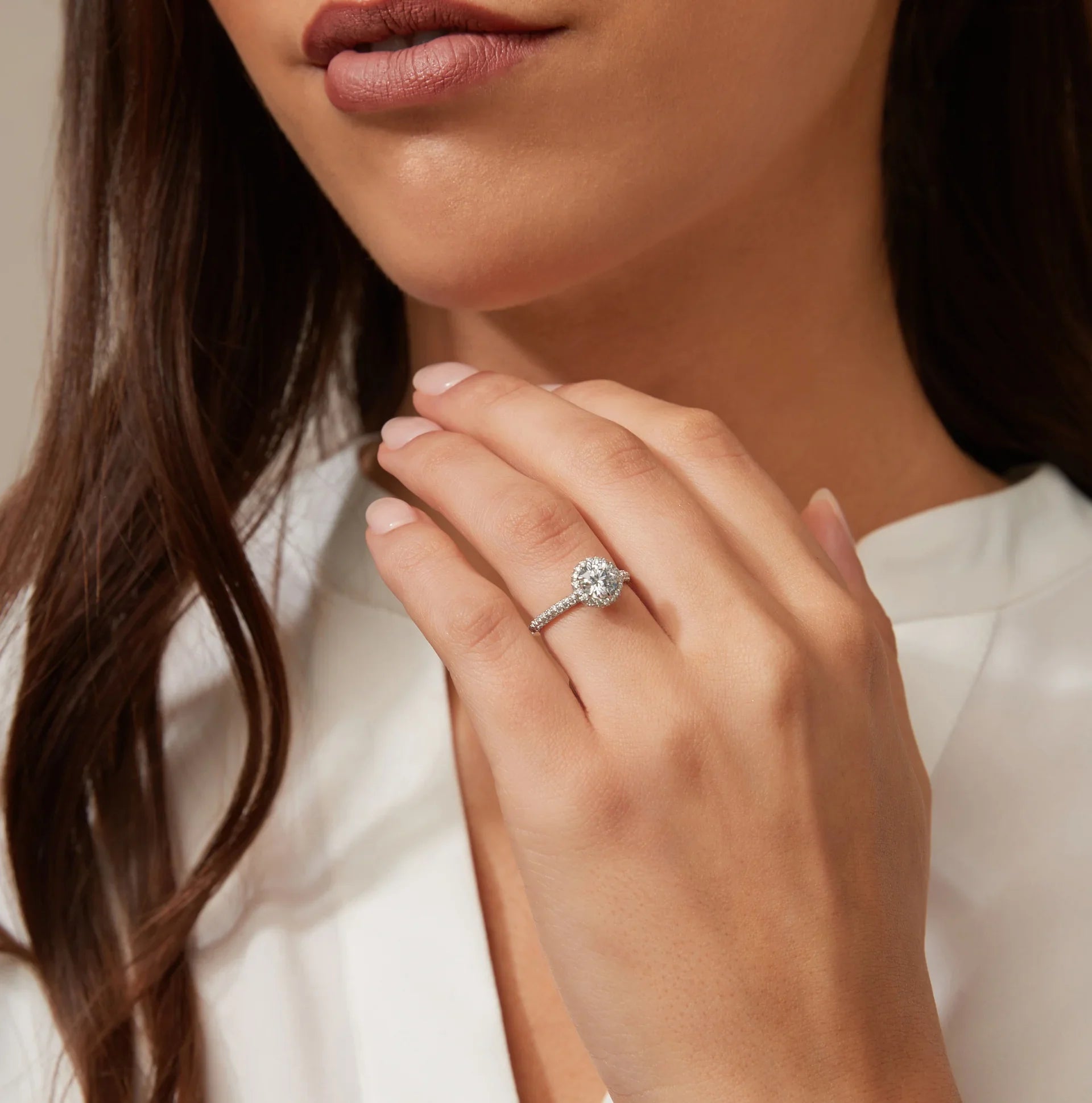 Claudia - Round Cut 18ct White Gold Engagement Ring