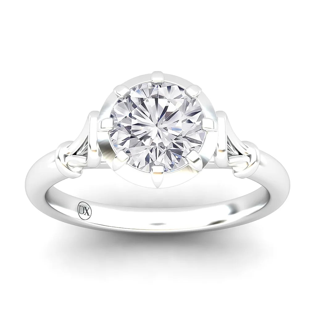 Queenie - Round Cut Platinum Engagement Ring