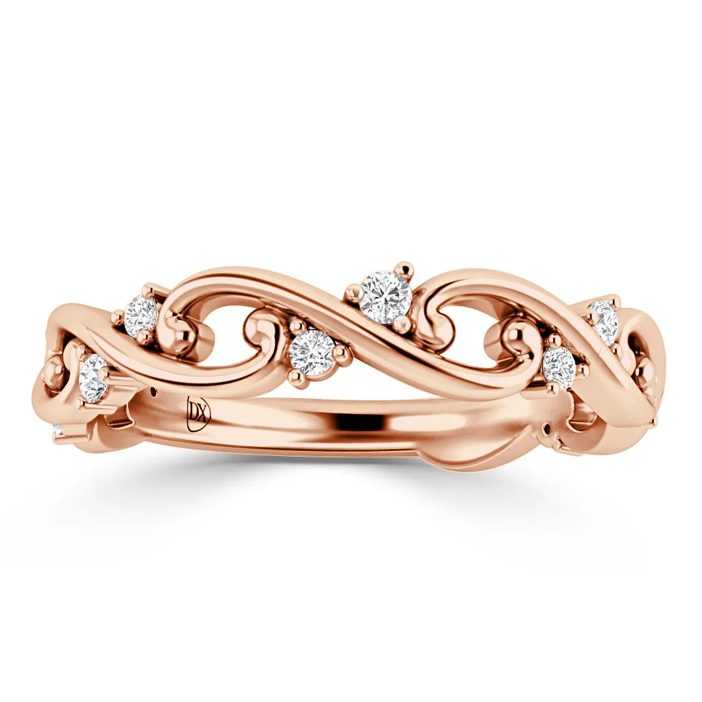 Belle - 18ct Rose Gold Natural Diamond Wedding Ring