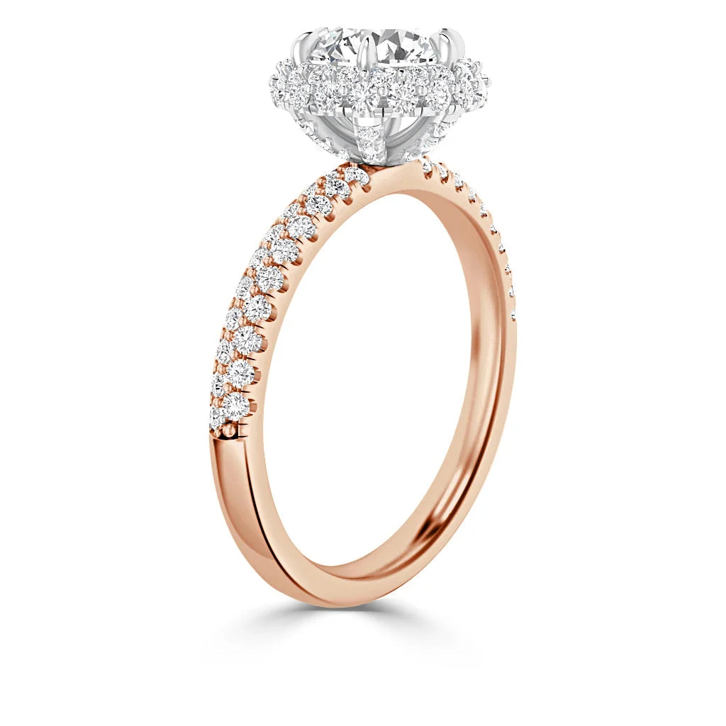 Claudia - Round Cut 18ct Rose Gold Engagement Ring