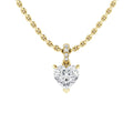 Gold chain necklace with a heart-shaped diamond pendant and three small round diamonds above the heart.
