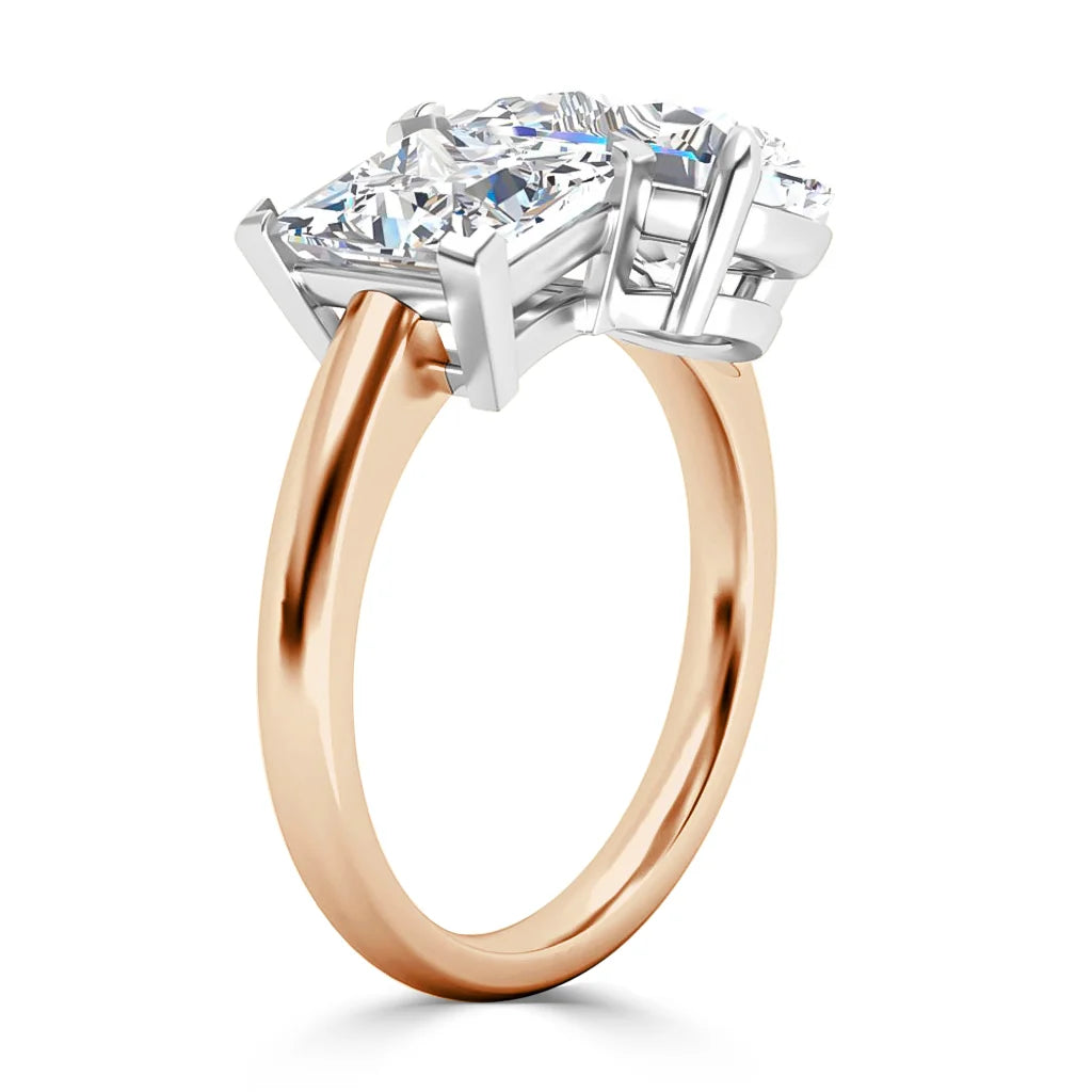 Rata - Pear & Princess Cut 18ct Rose Gold Engagement Ring
