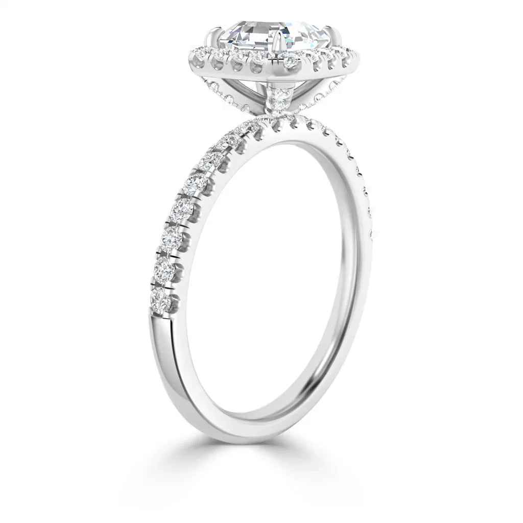 Olivia Molly - Asscher Cut Platinum Engagement Ring