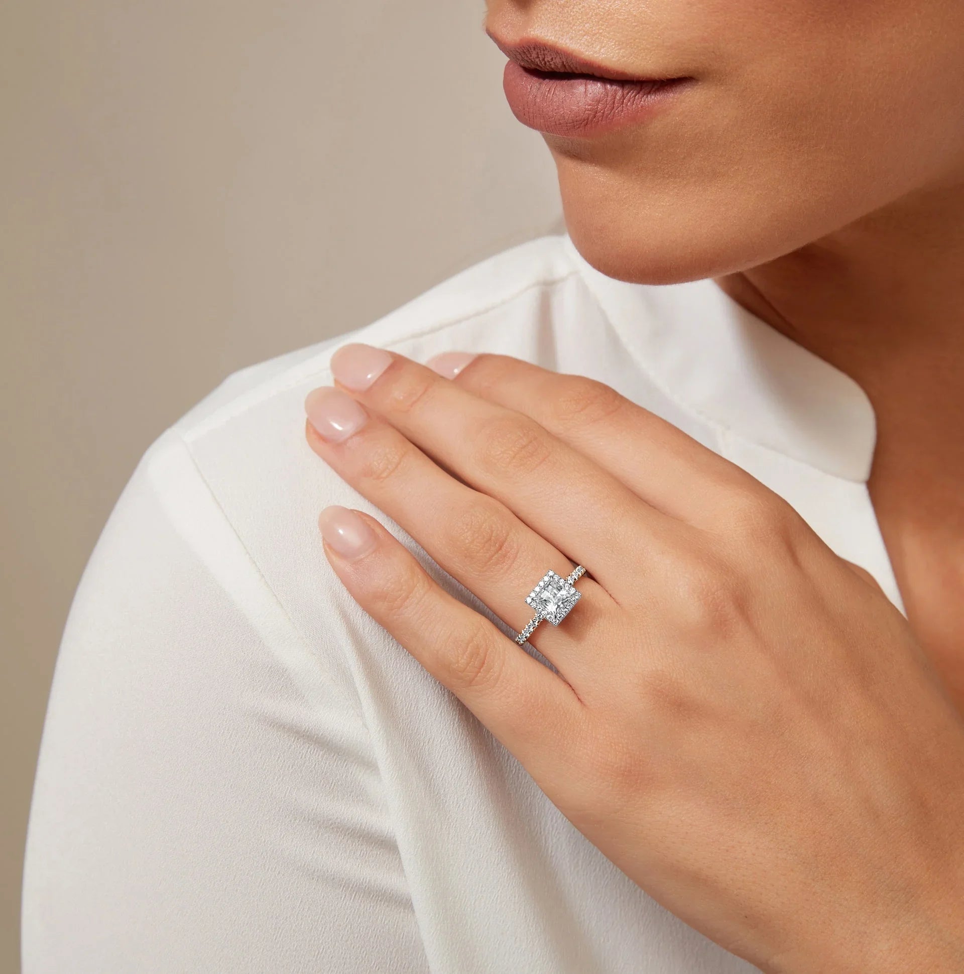 Olivia Molly - Princess Cut 18ct Rose Gold Engagement Ring