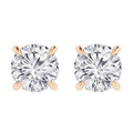 Lillian - 18ct Round Cut Diamond Earrings 18ct Rose Gold