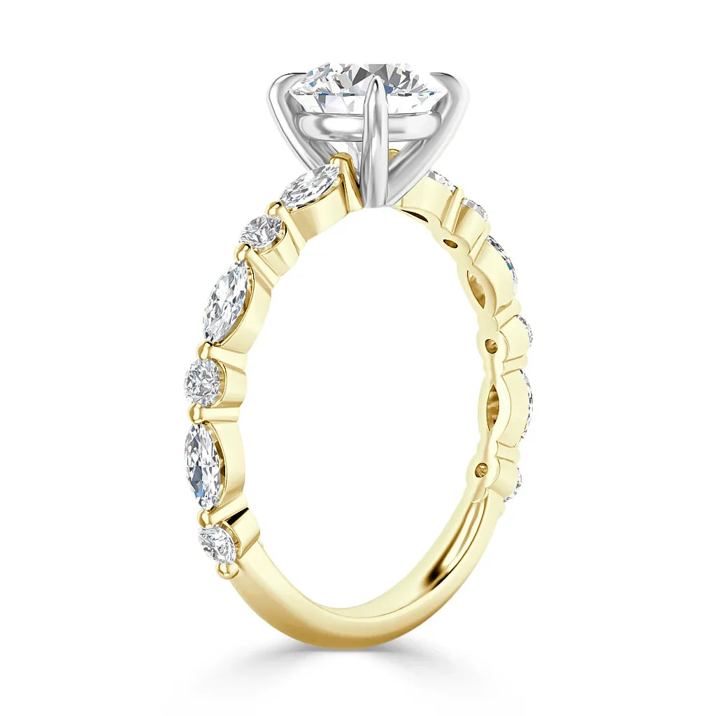 Katerina - Round Cut 18ct Yellow Gold Engagement Ring