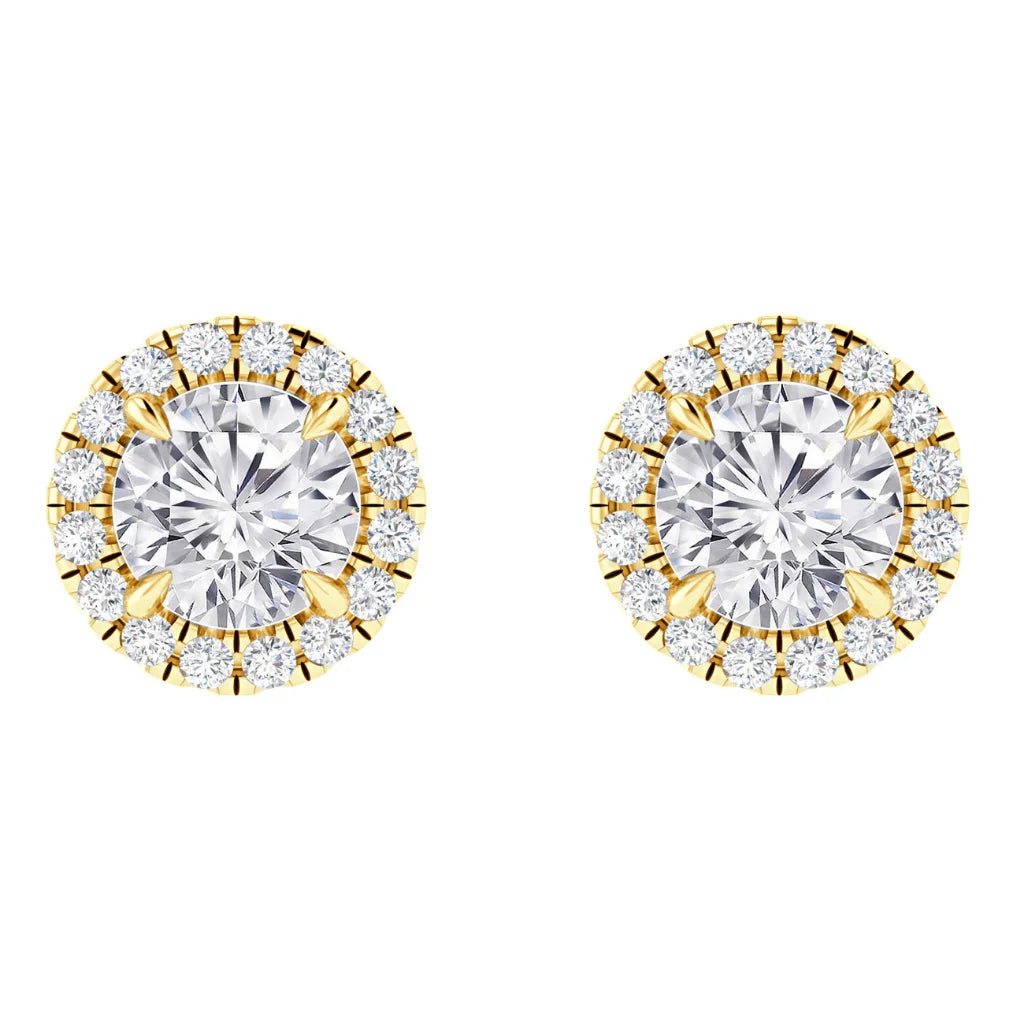 Savannah - .18ct Round Cut Diamond Earrings 18ct Yellow Gold