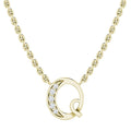 Gold chain necklace with a Q pendant, featuring embedded diamonds on the left side of the letter.