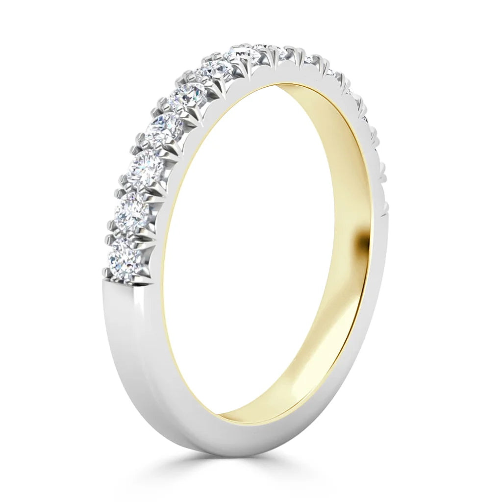 Verity - 18ct Yellow Gold Two-Tone Natural Diamond Wedding Ring