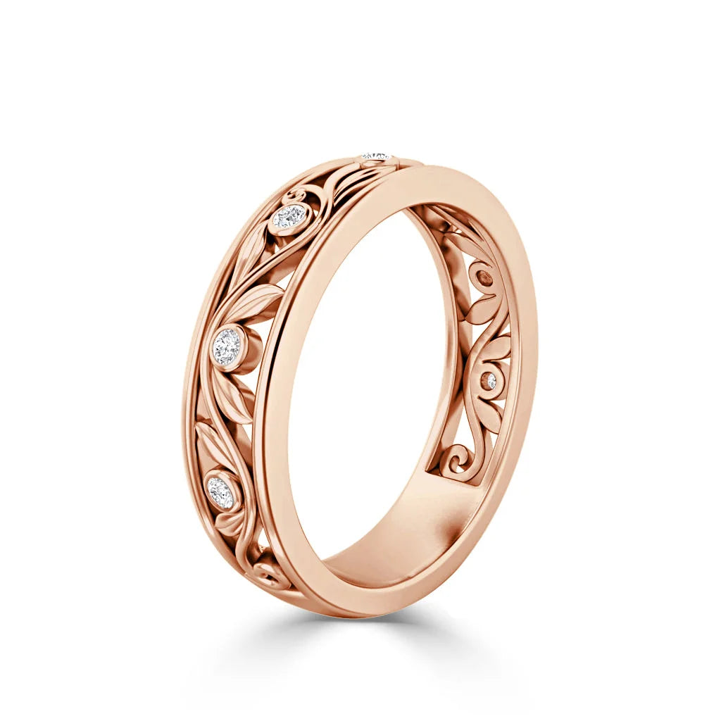 Miranda - 18ct Rose Gold Natural Diamond Wedding Ring