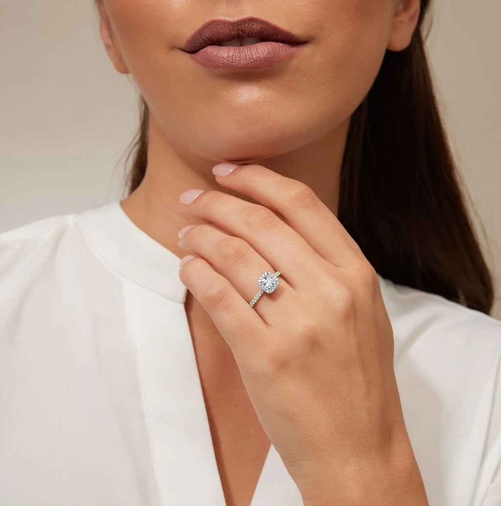 Olivia Molly - Cushion Cut 18ct Yellow Gold Engagement Ring