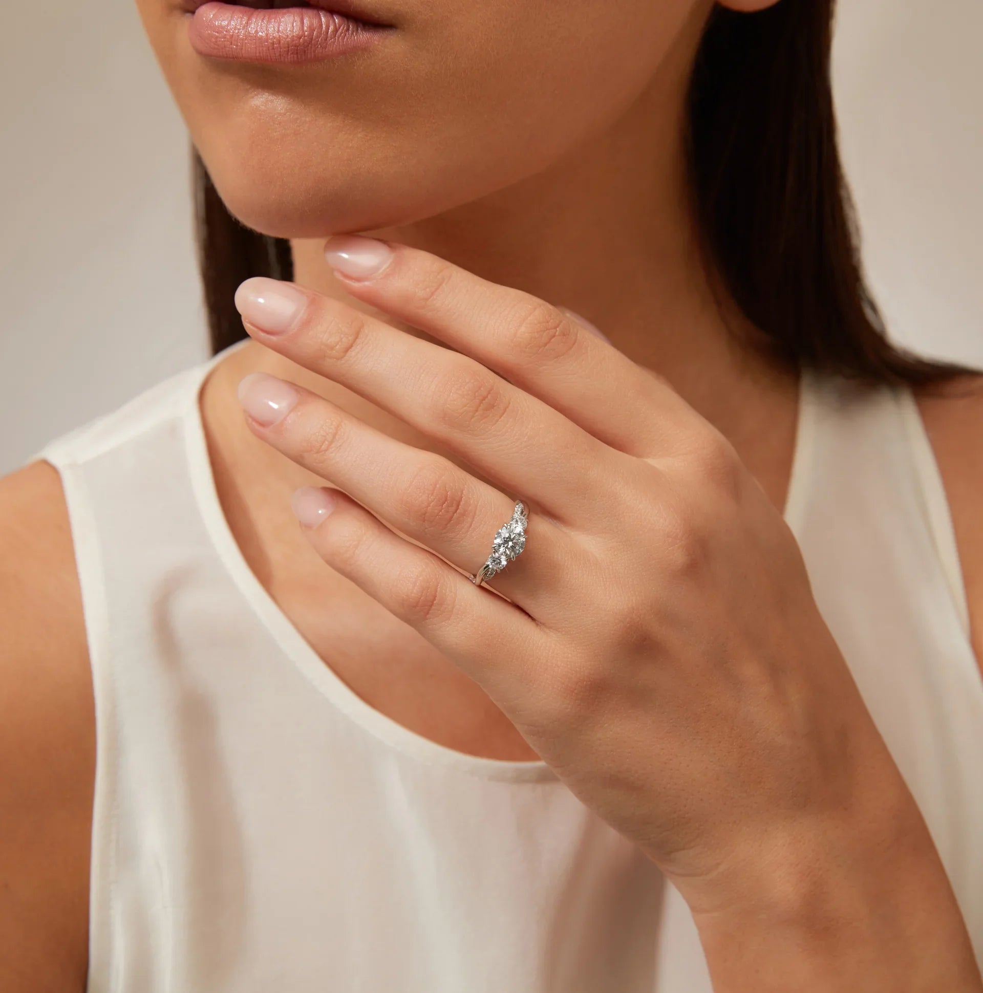 Natasha - Round Cut Platinum Engagement Ring