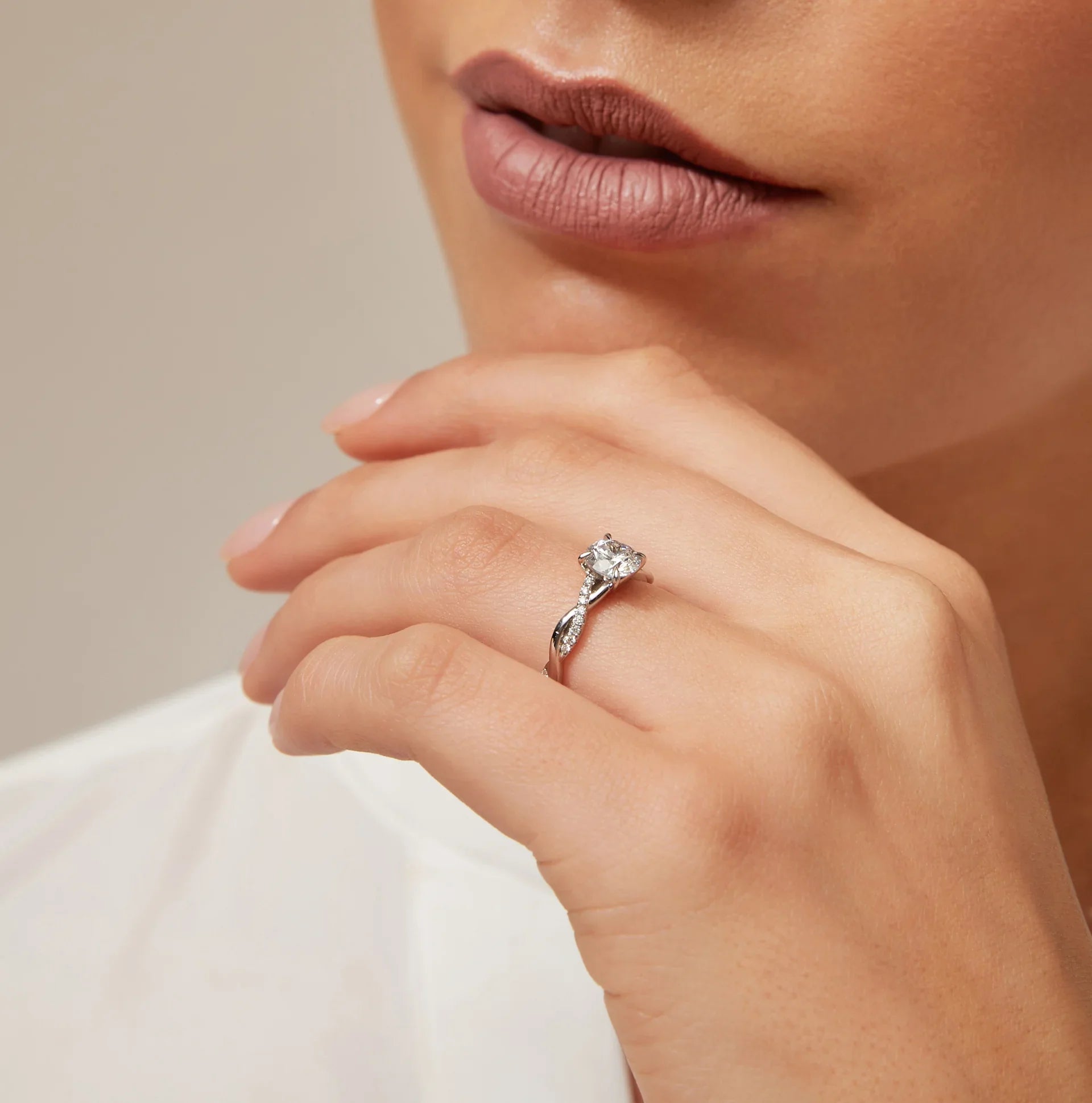 Zinnia - Round Cut 18ct White Gold Engagement Ring