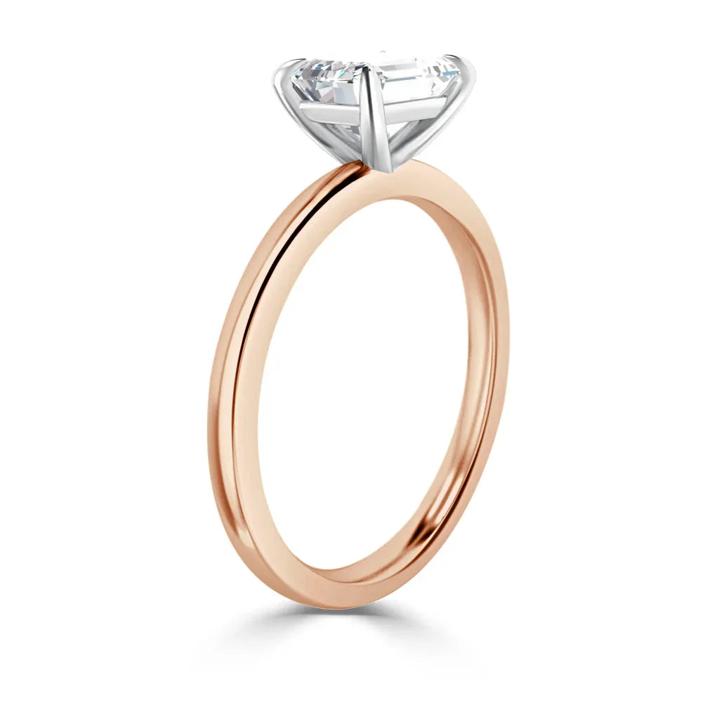Siobhan - Emerald Cut 18ct Rose Gold Engagement Ring