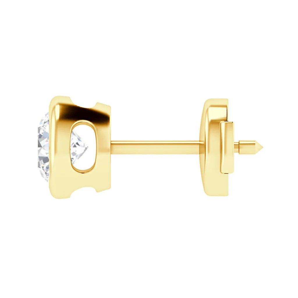 Brooklyn - Bezel Cut Diamond Earrings 18ct Yellow Gold