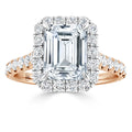 Jasmine - Emerald Cut 18ct Rose Gold Engagement Ring