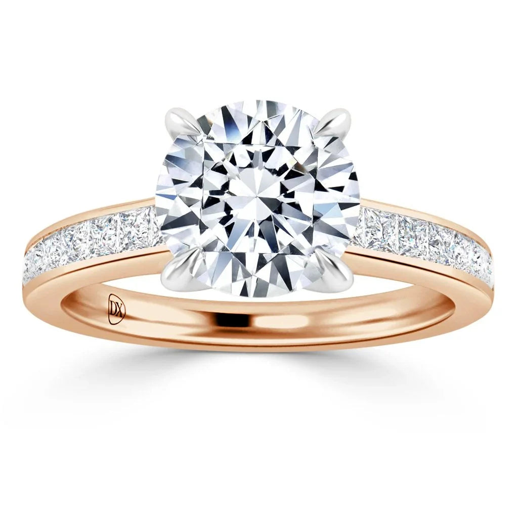 Crystal - Round Cut 18ct Rose Gold Engagement Ring