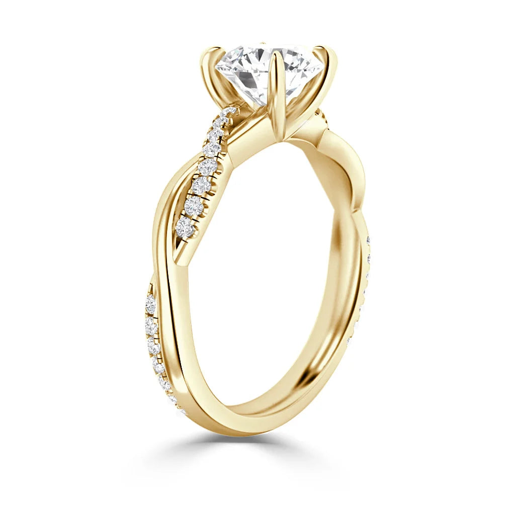 Zinnia - Round Cut 18ct Yellow Gold Engagement Ring