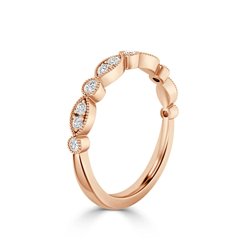 Nellie - 18ct Rose Gold Natural Diamond Wedding Ring
