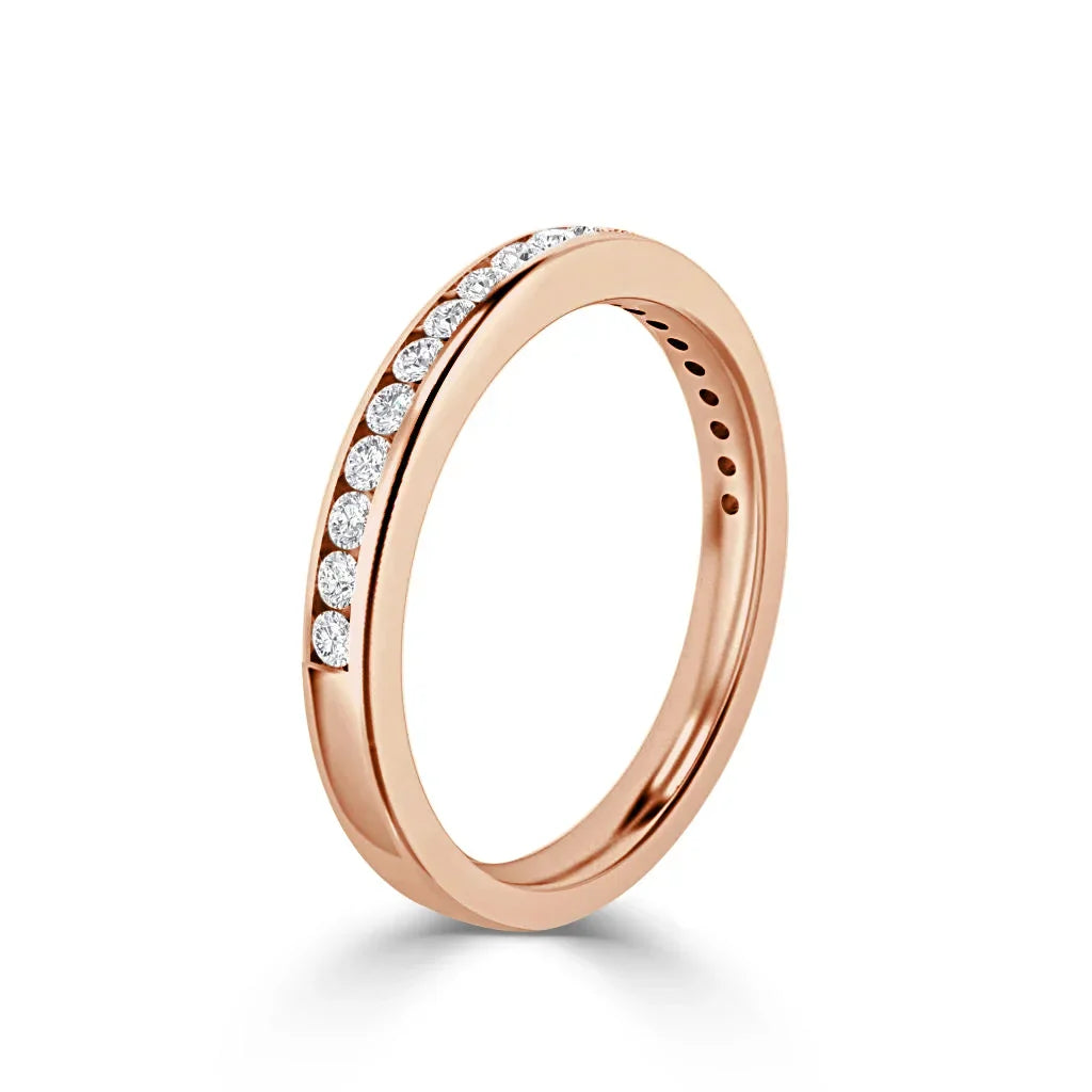 Elise - 18ct Rose Gold Natural Diamond Wedding Ring