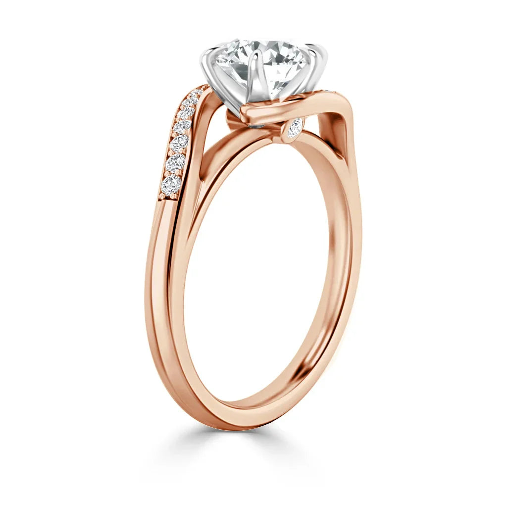 Mila - Round Cut 18ct Rose Gold Engagement Ring