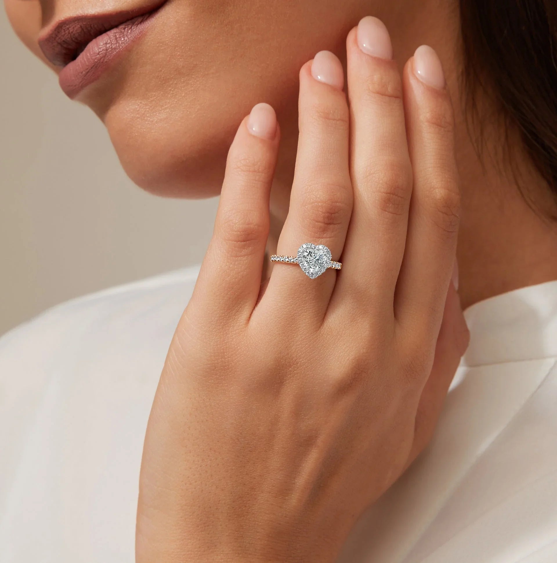 Olivia Molly - Heart Cut 18ct Rose Gold Engagement Ring