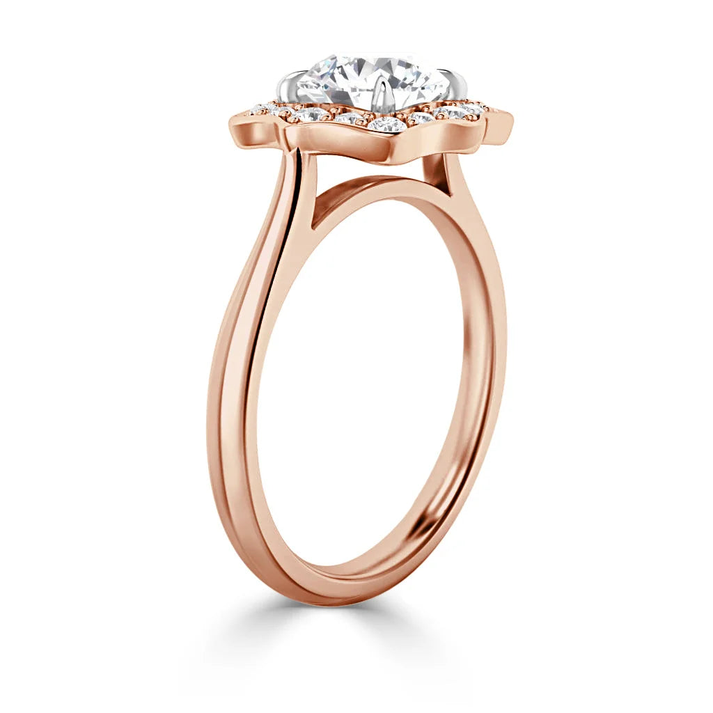 Lily - Round Cut 18ct Rose Gold Engagement Ring