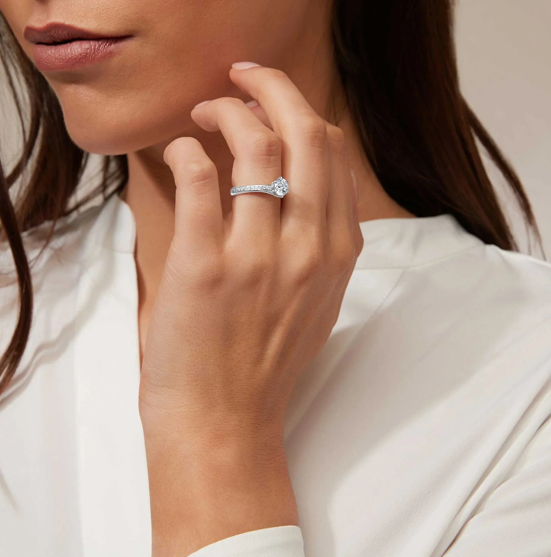 Elise - Round Cut 18ct White Gold Engagement Ring