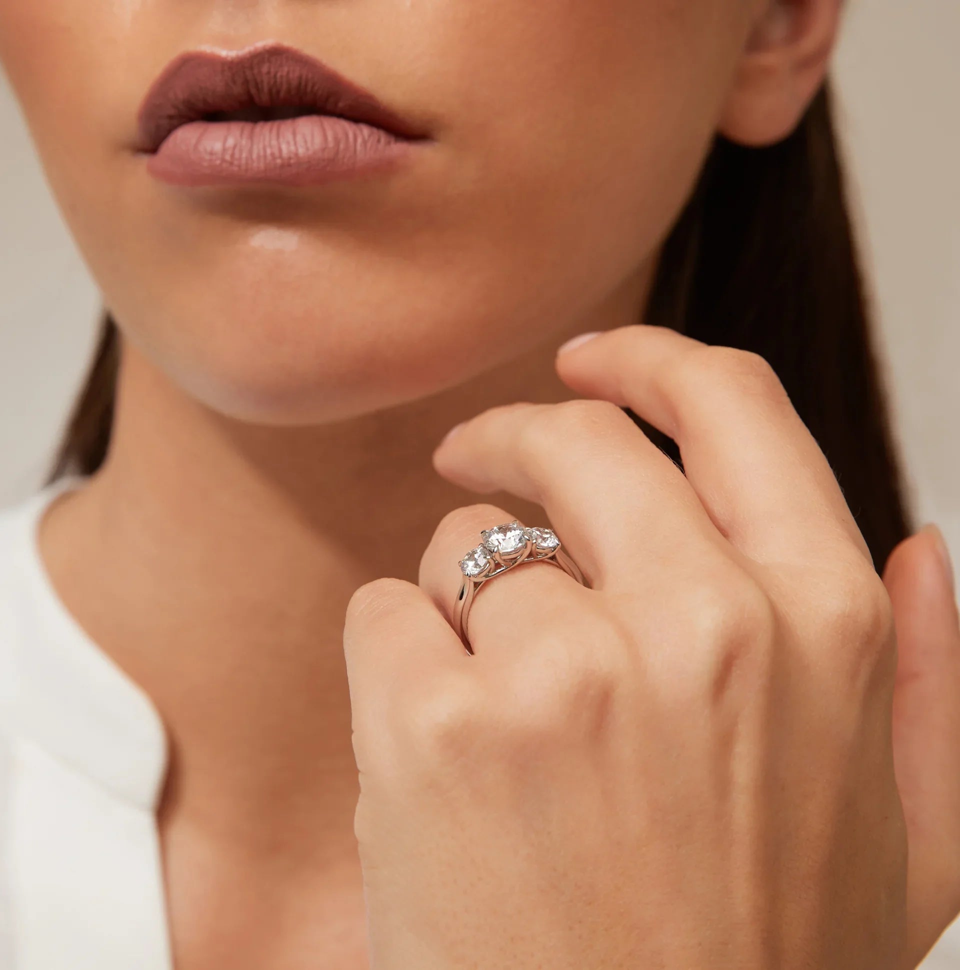 Zoe - Round Cut Platinum Engagement Ring