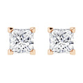 Kera - 18ct Princess Cut Diamond Earrings 18ct Rose Gold