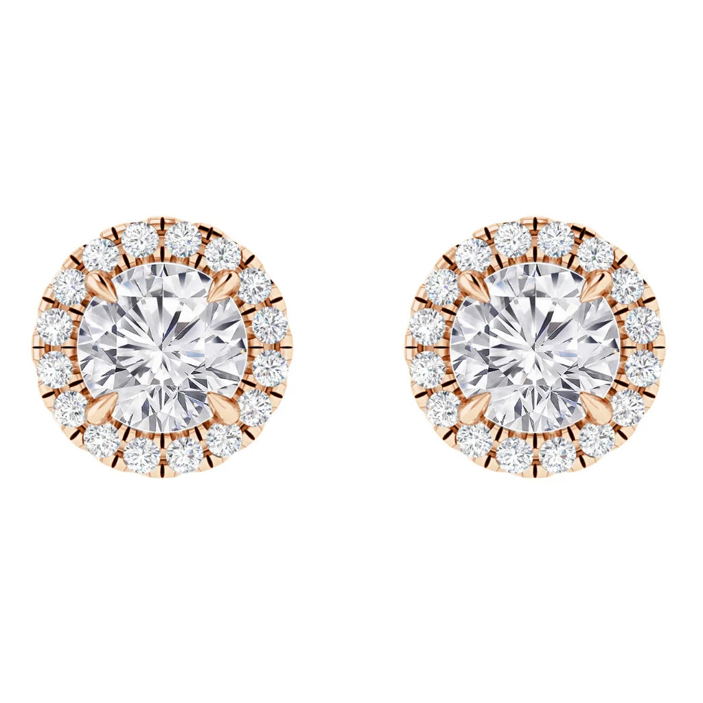 Savannah - .18ct Round Cut Diamond Earrings 18ct Rose Gold