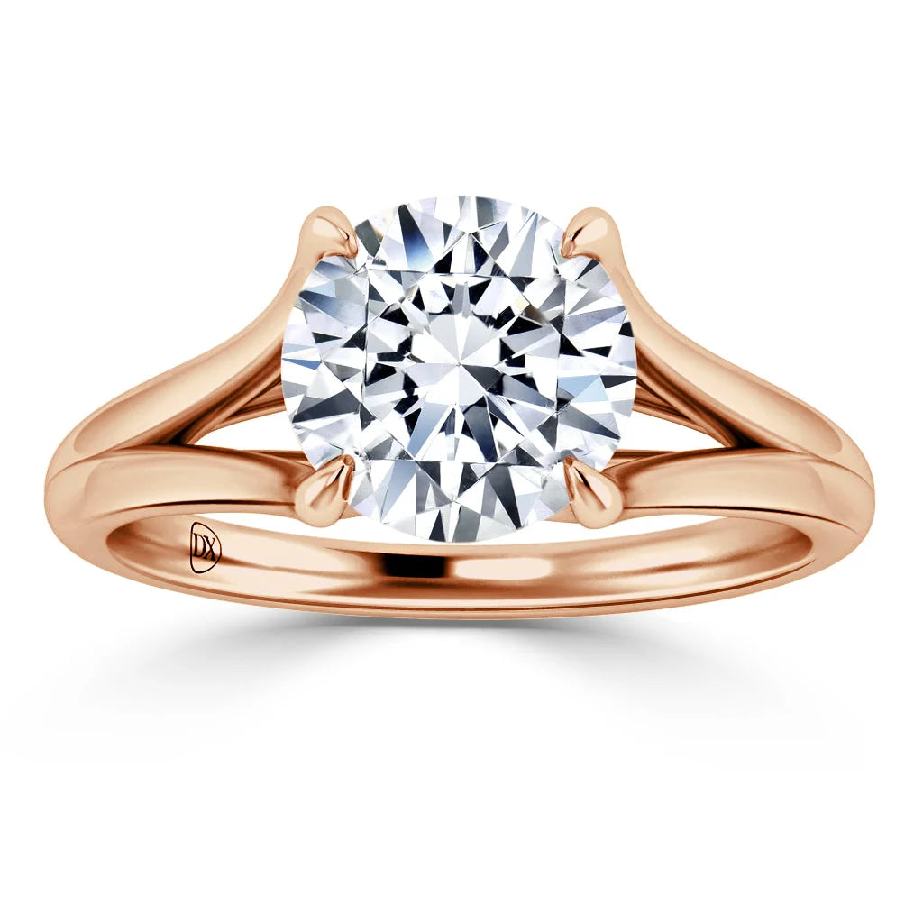 Camilla - Round Cut 18ct Rose Gold Engagement Ring