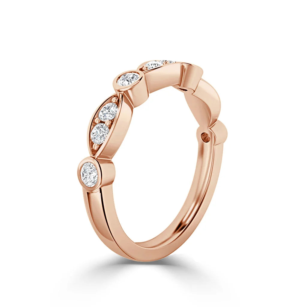 Elsa - 18ct Rose Gold Natural Diamond Wedding Ring