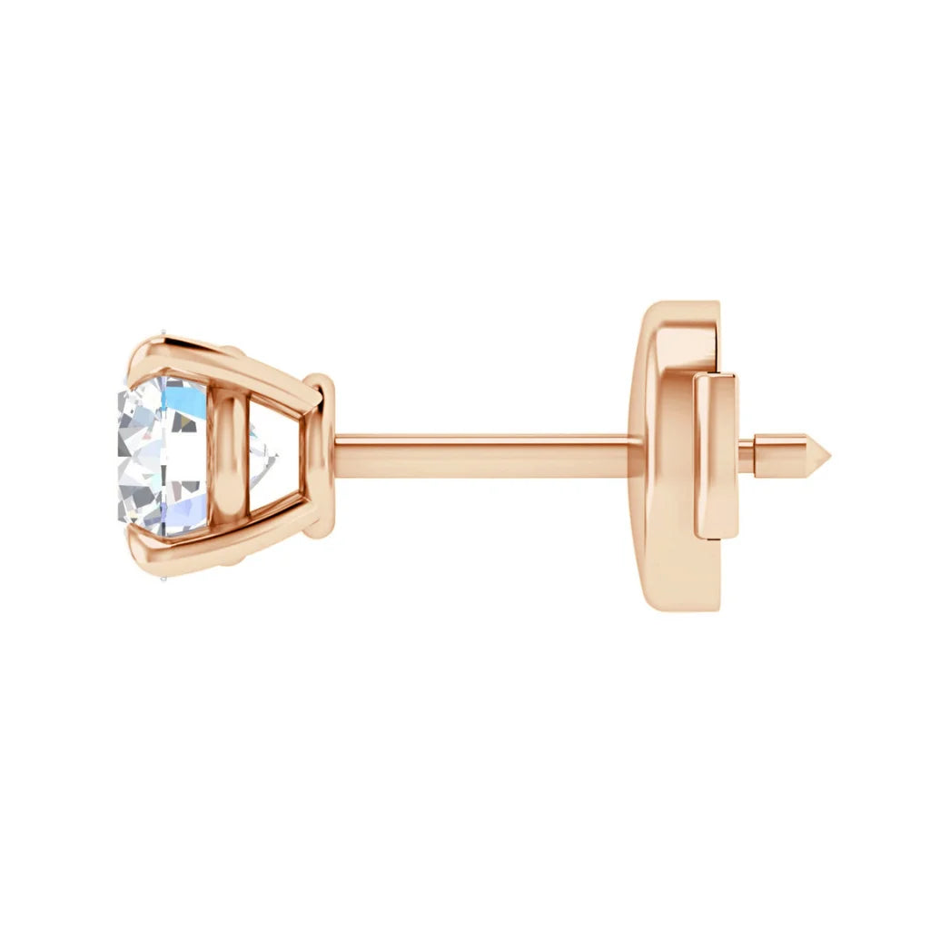 Lillian - 18ct Round Cut Diamond Earrings 18ct Rose Gold