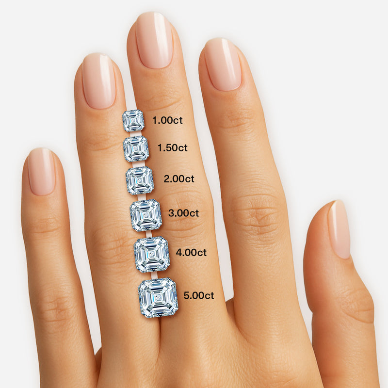 Lucy - Asscher Cut Platinum Engagement Ring setting image