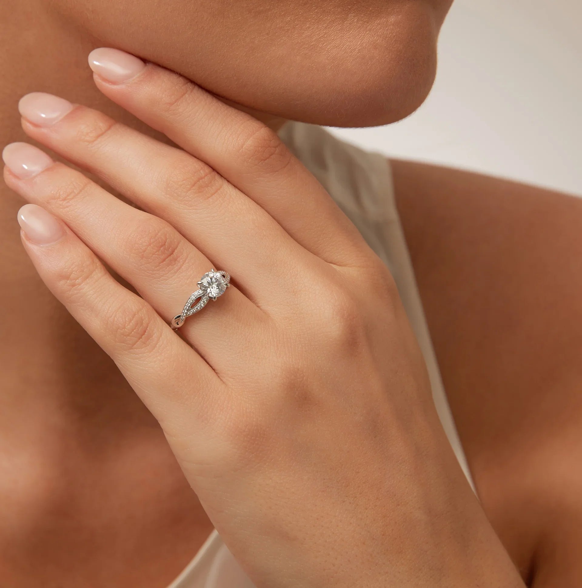 Natalie - Round Cut Platinum Engagement Ring