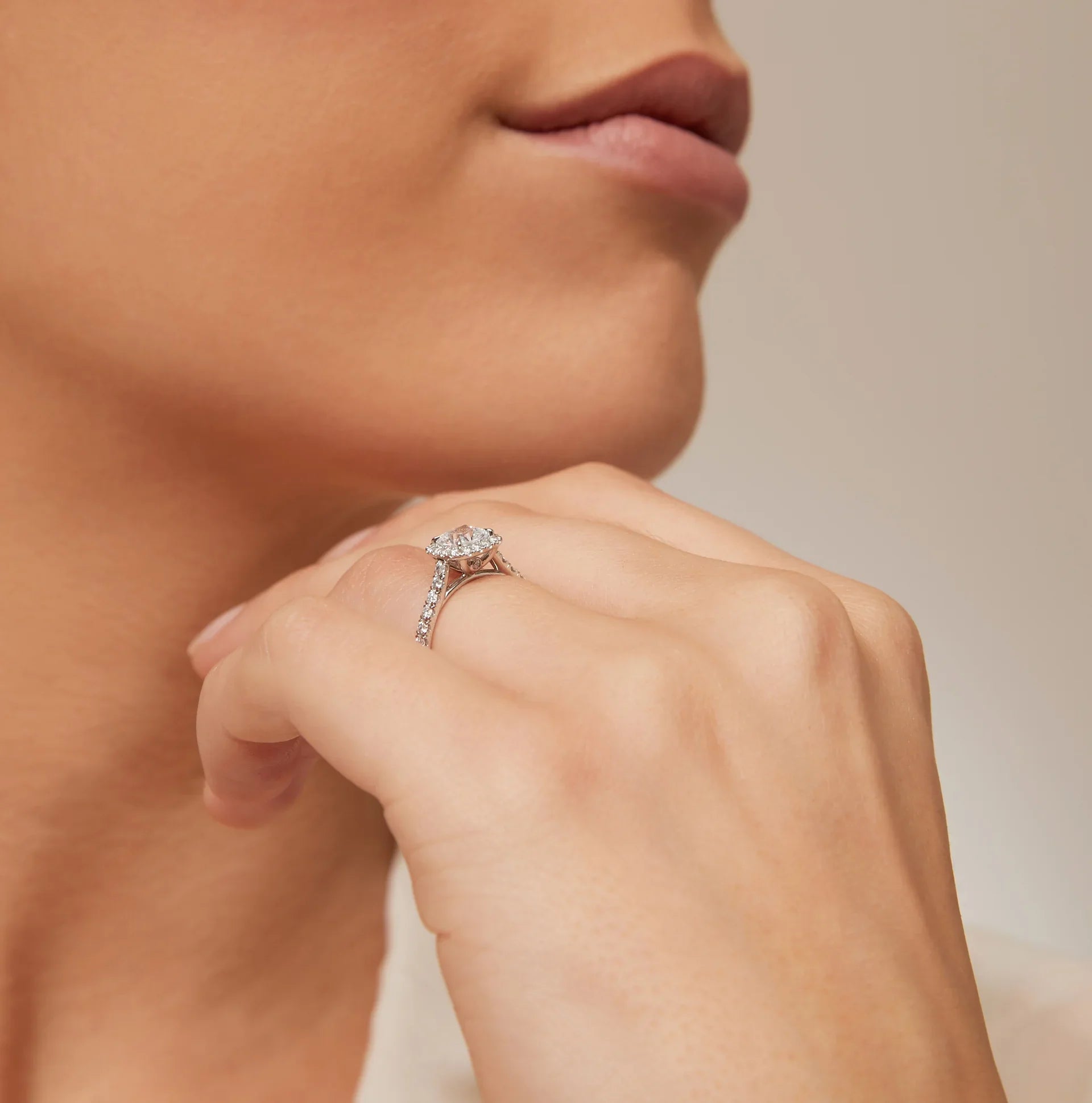 Jasmine - Cushion Cut Platinum Engagement Ring