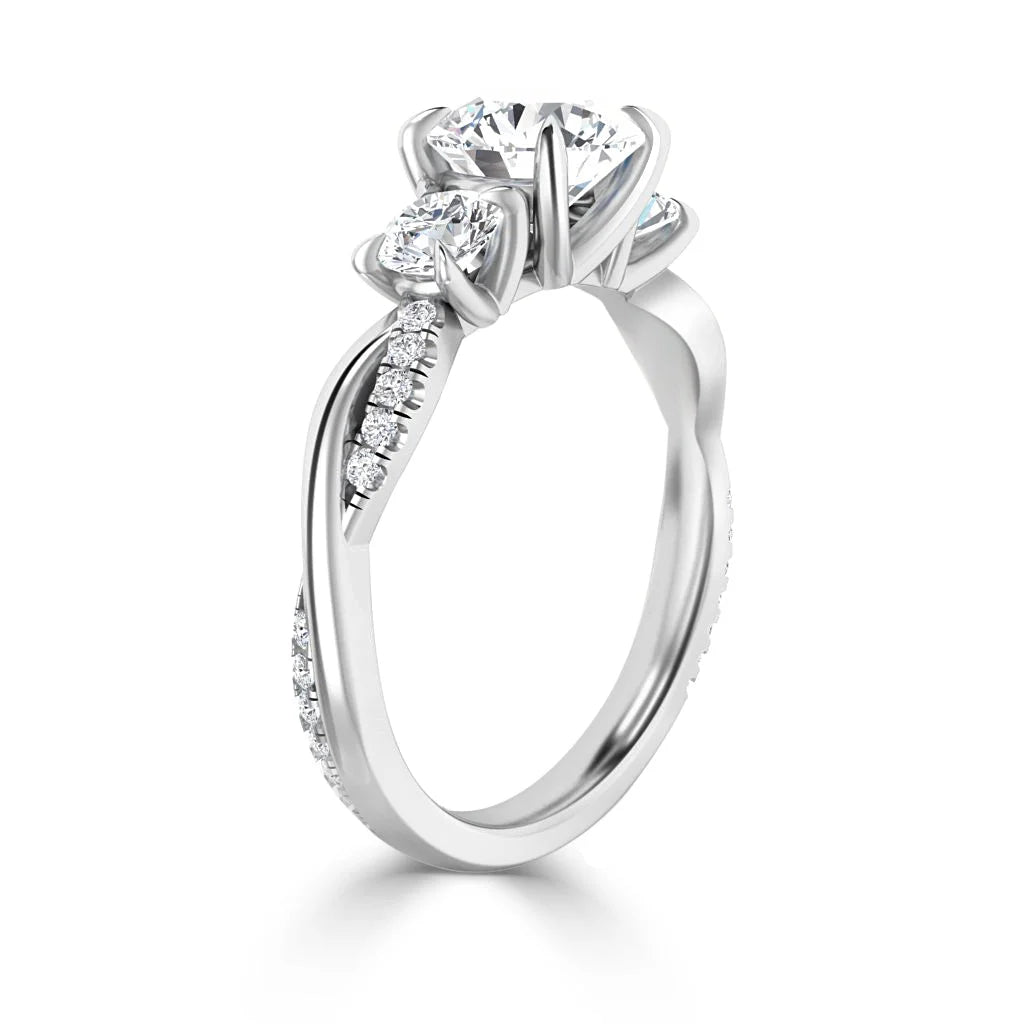 Natasha - Round Cut Platinum Engagement Ring