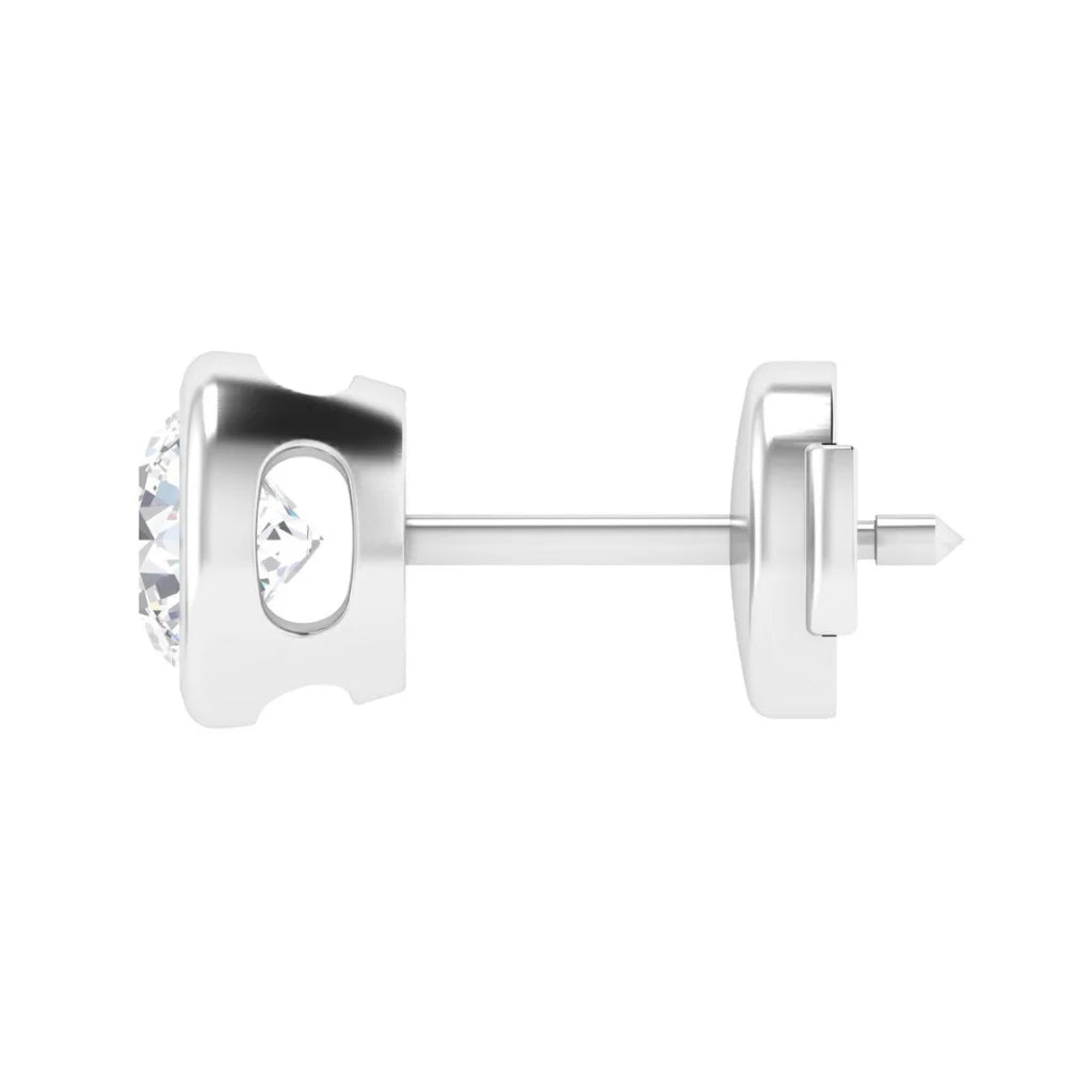 Brooklyn - Bezel Cut Diamond Earrings 18ct White Gold