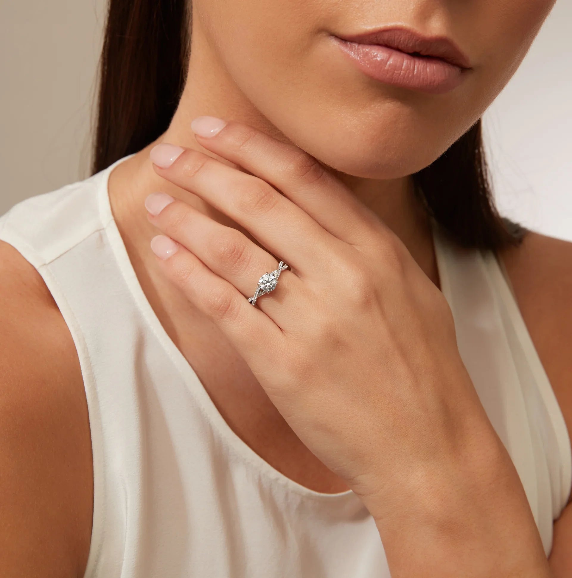 Madeleine - Round Cut 18ct White Gold Engagement Ring