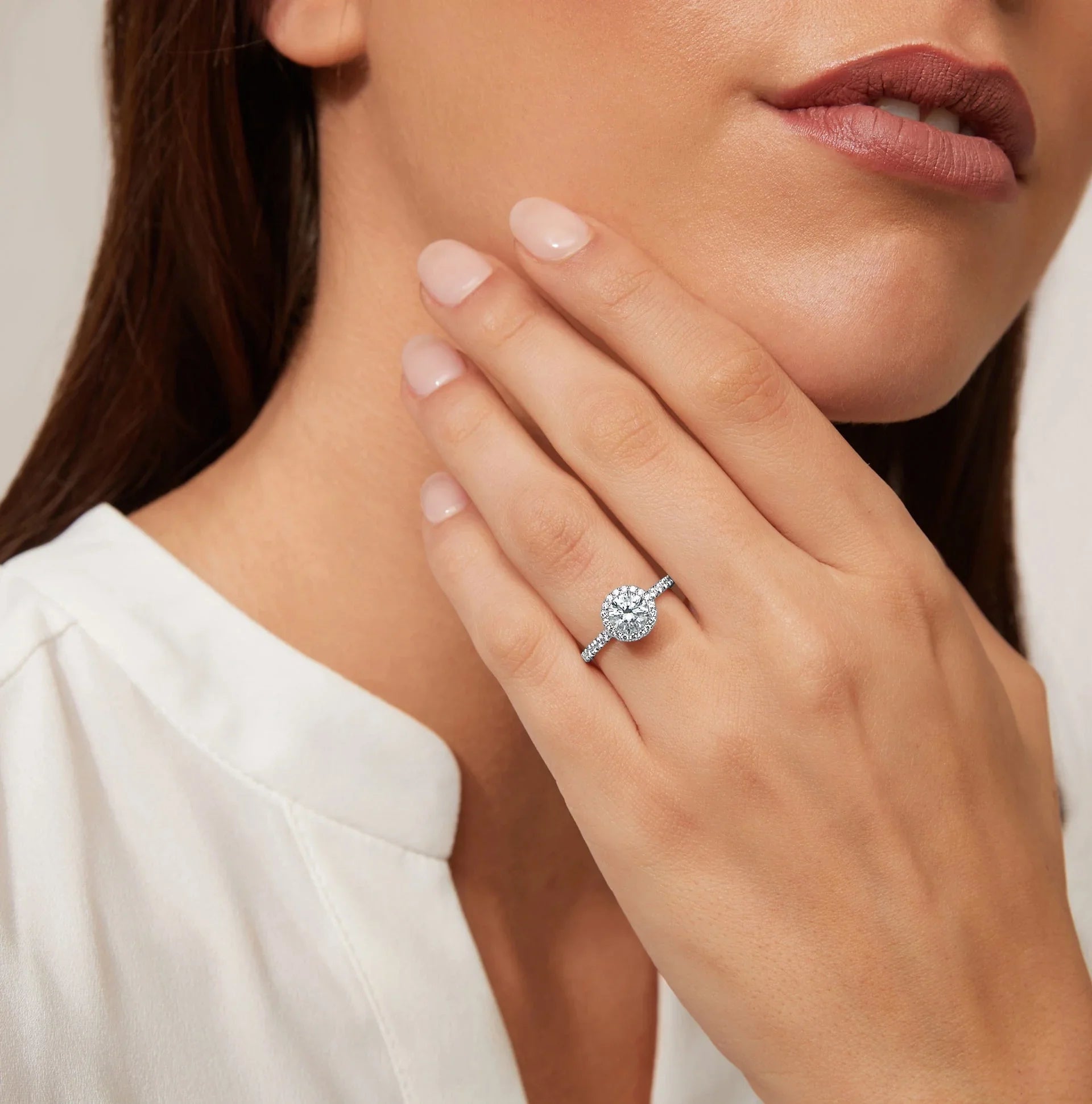 Olivia Molly - Round Cut Platinum Engagement Ring