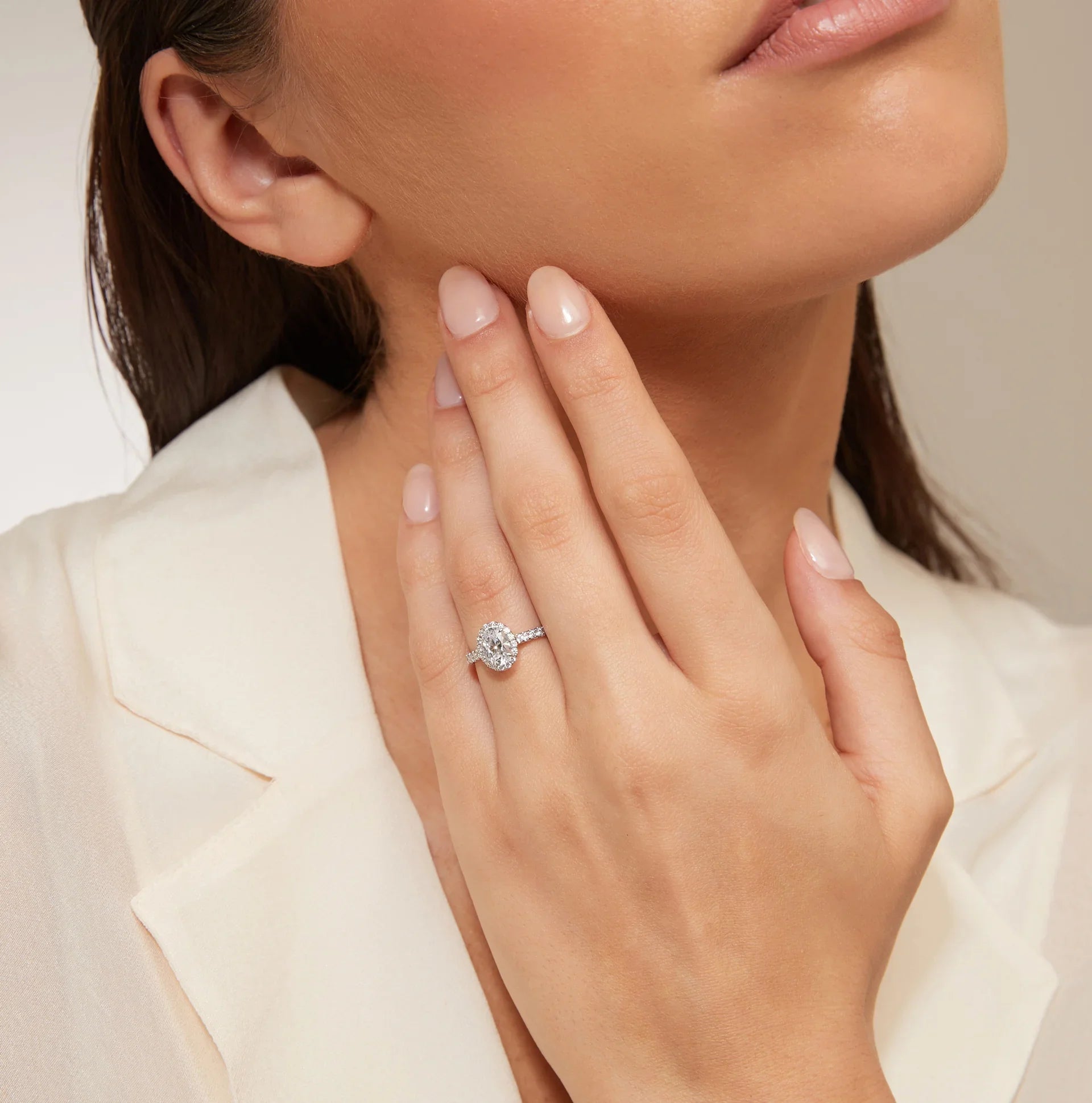 Jasmine - Oval Cut 18ct White Gold Engagement Ring