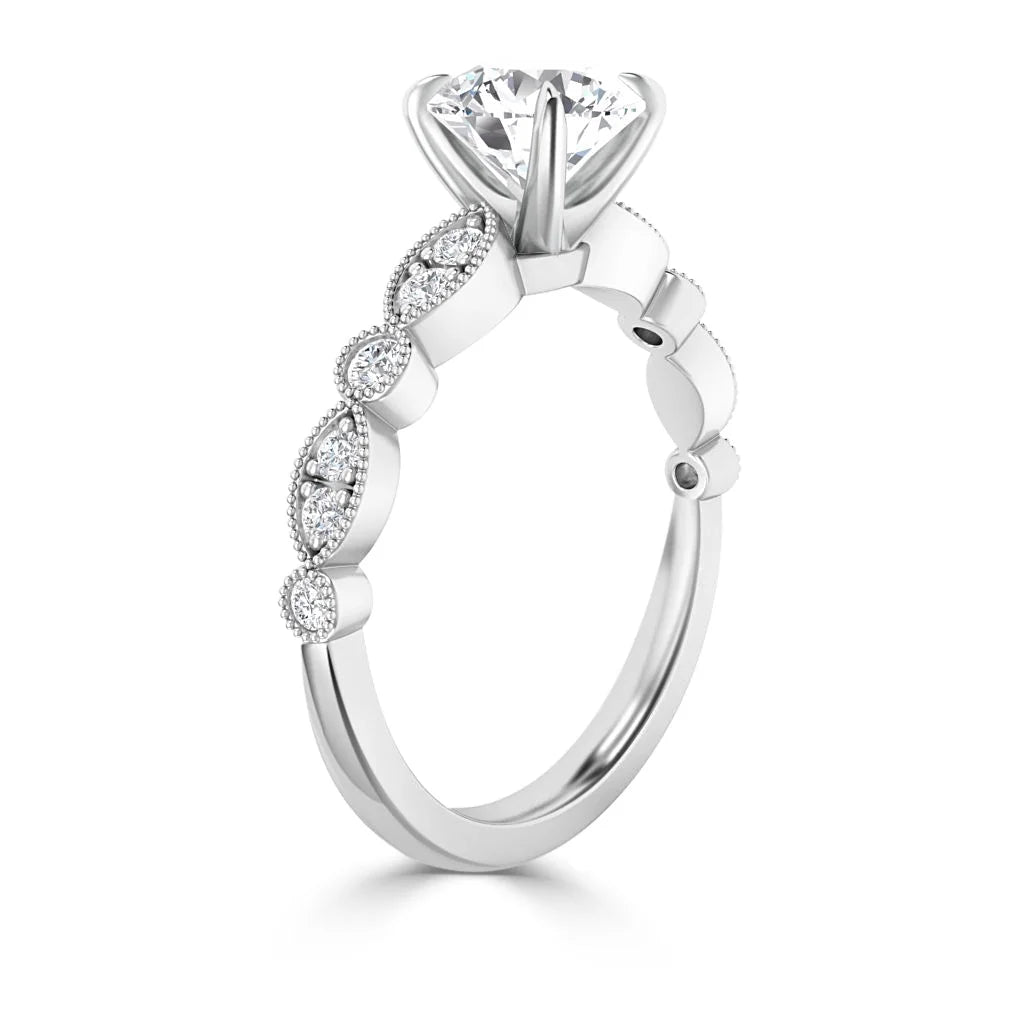 Nellie - Round Cut 18ct White Gold Engagement Ring