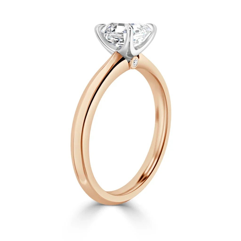 Jessica - Asscher Cut 18ct Rose Gold Engagement Ring