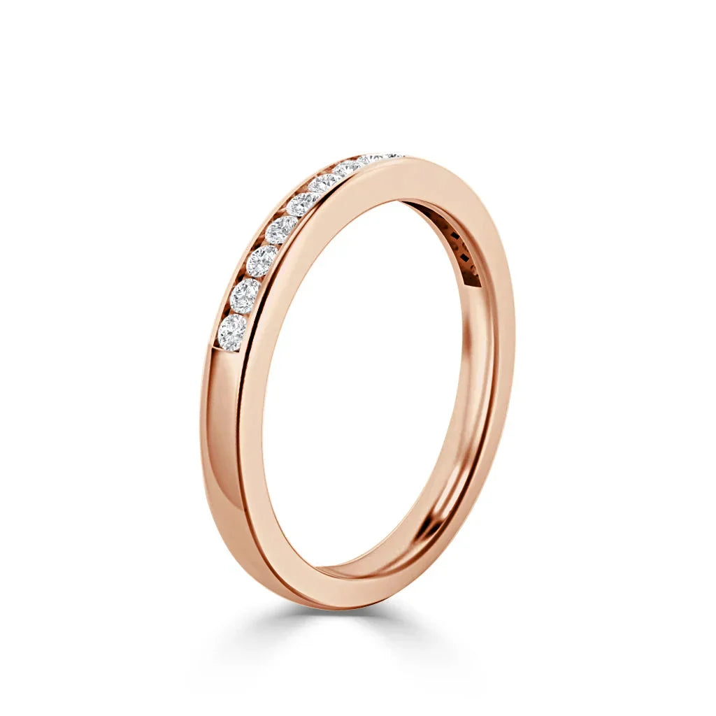 Simone - 18ct Rose Gold Natural Diamond Wedding Ring