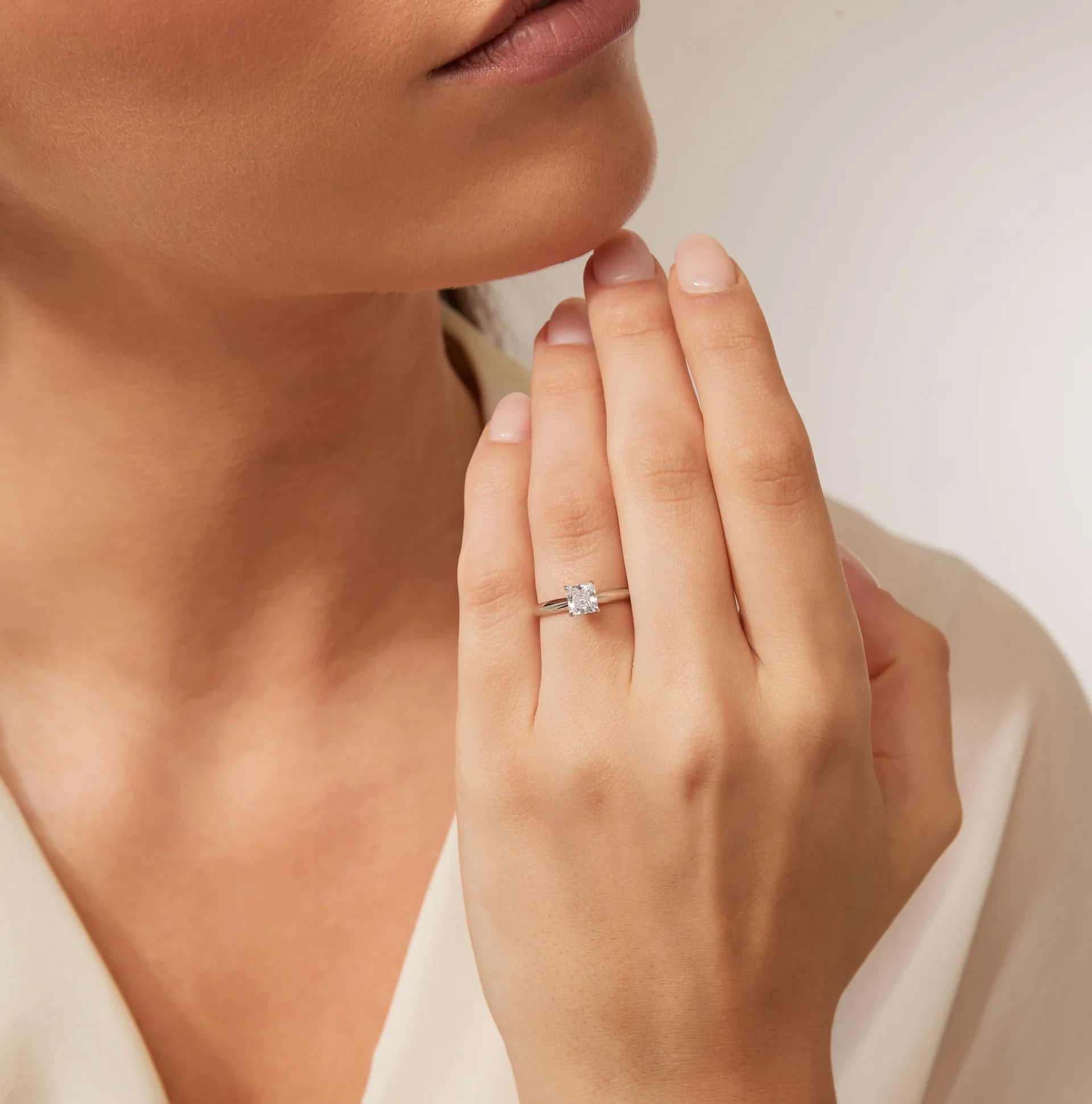 Jessica - Radiant Cut Platinum Engagement Ring