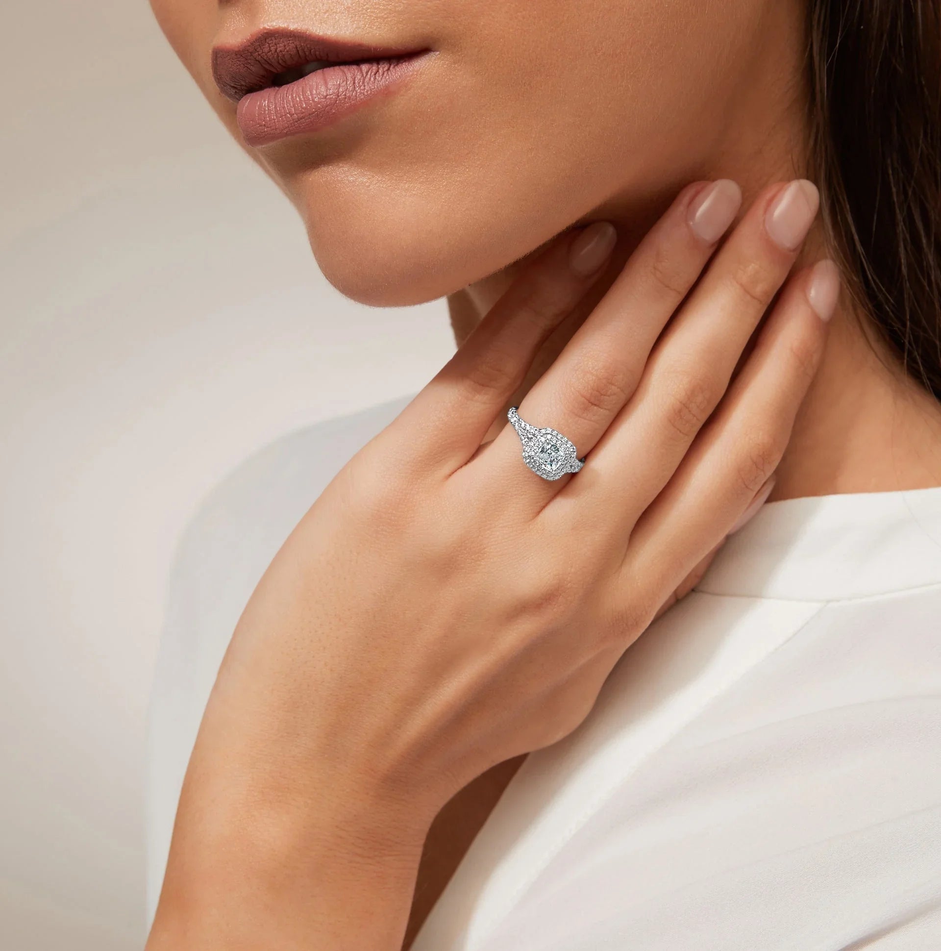 Sophia - Cushion Cut Platinum Engagement Ring