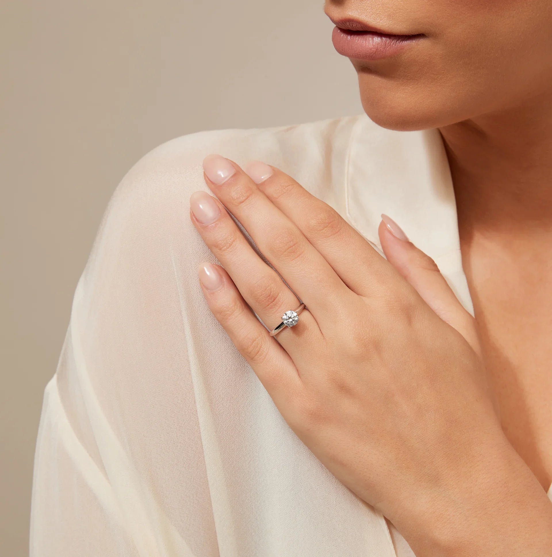 Jessica - Round Cut Platinum Engagement Ring