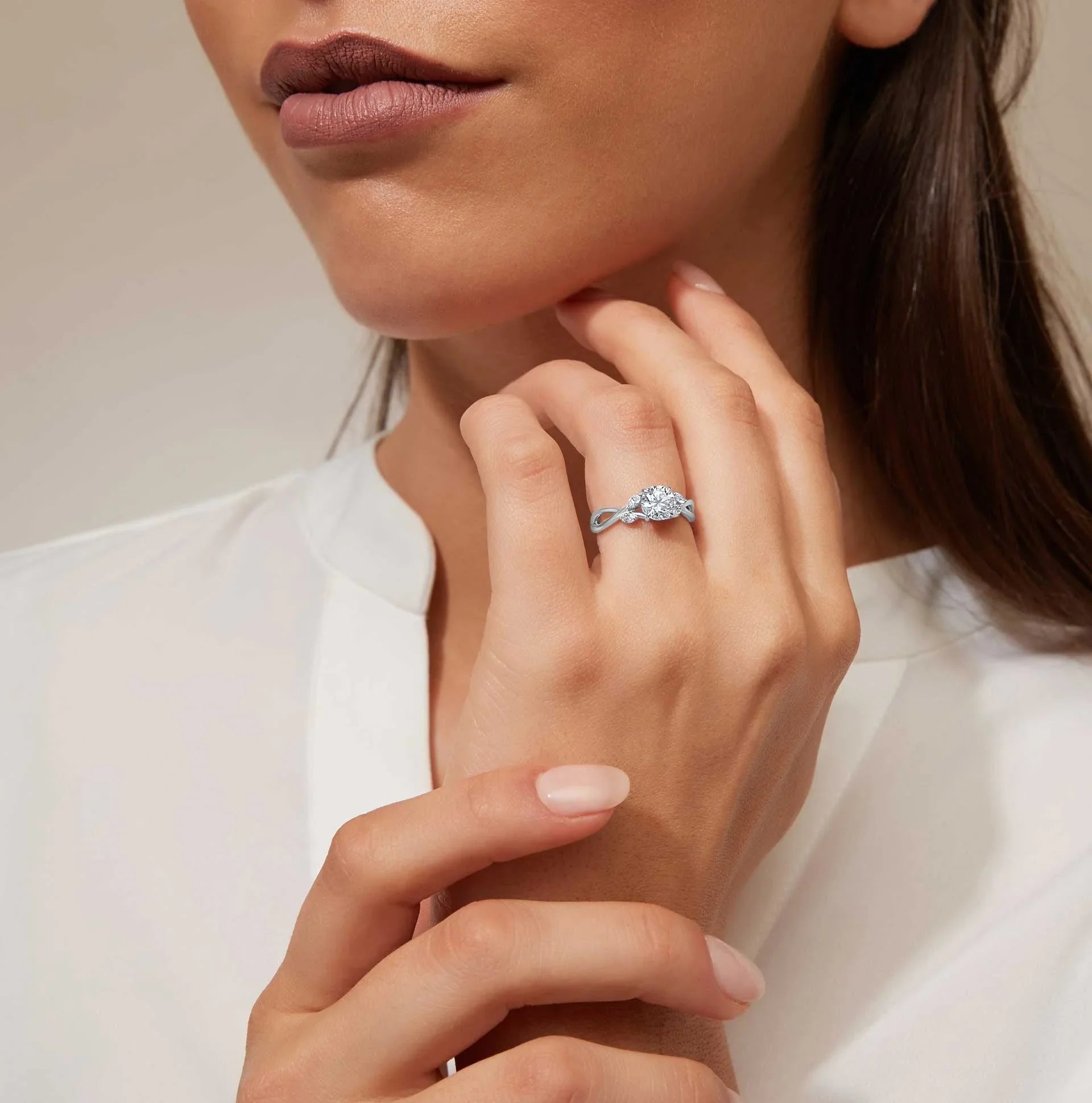 Rosalie - Round Cut 18ct White Gold Engagement Ring